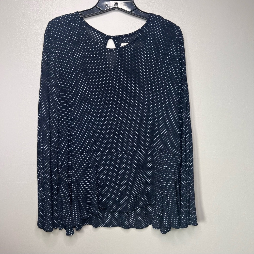 Women’s Abercrombie & Fitch Blouse Bell Sleeve Polka Dot Flowy‎ Boho Ruffle Sz M